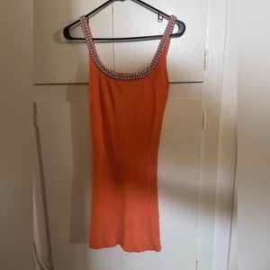 Zara - Orange pearl mini dress